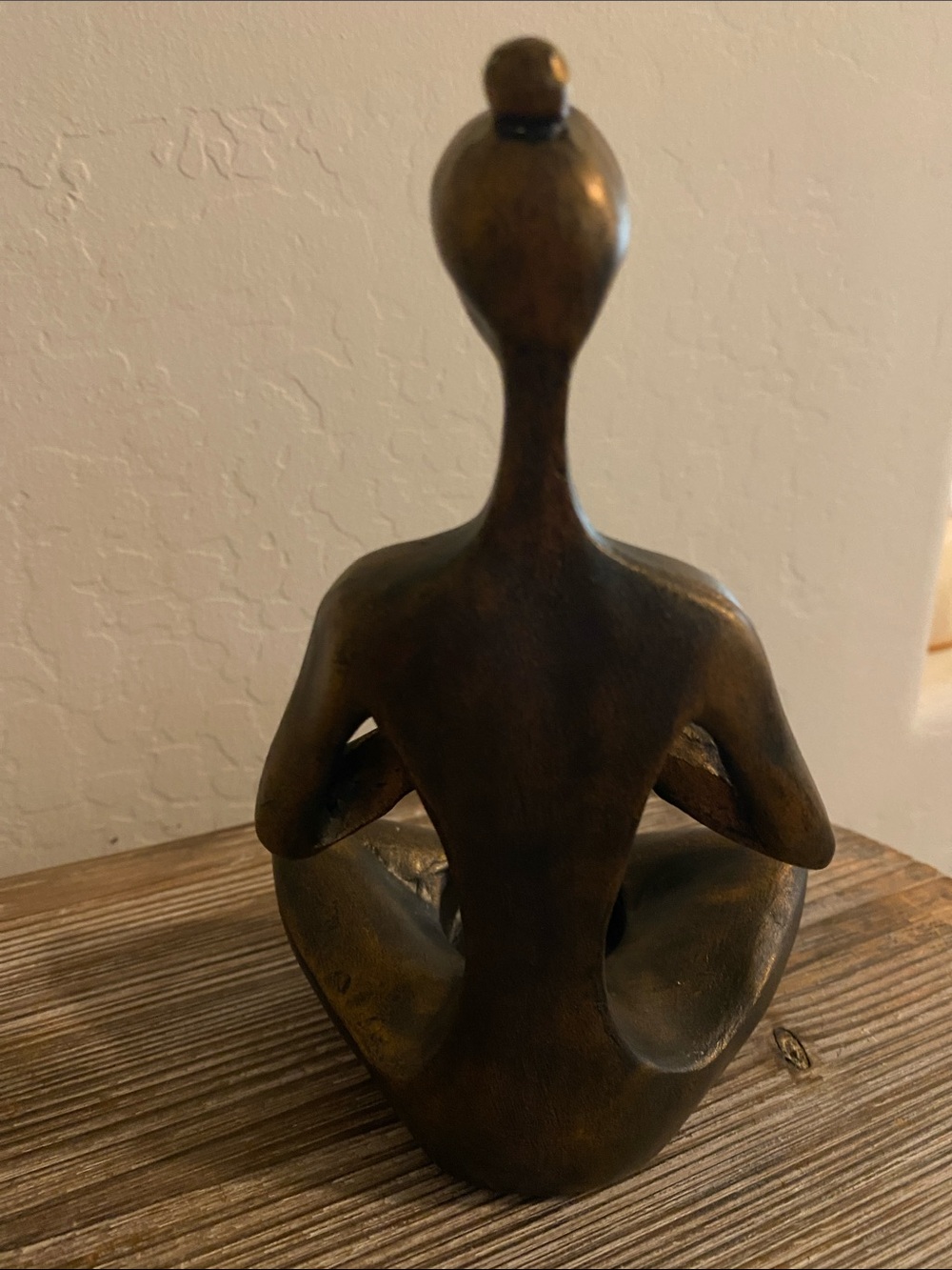 Bronze Resin Yoga Prayer Statue Candle Holder - Picture 2 of 2